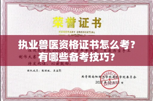 全国执业兽医资格证书怎么考?有哪些备考技巧?